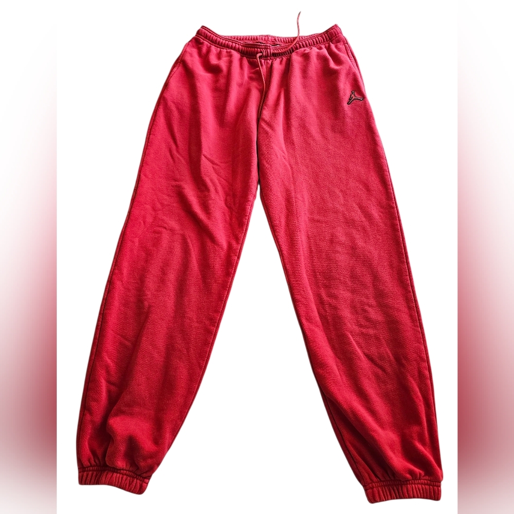 Jordan Red Cotton Loose Fit‎ Casual Sporty Outdoor Track Jogger Pants Sz M